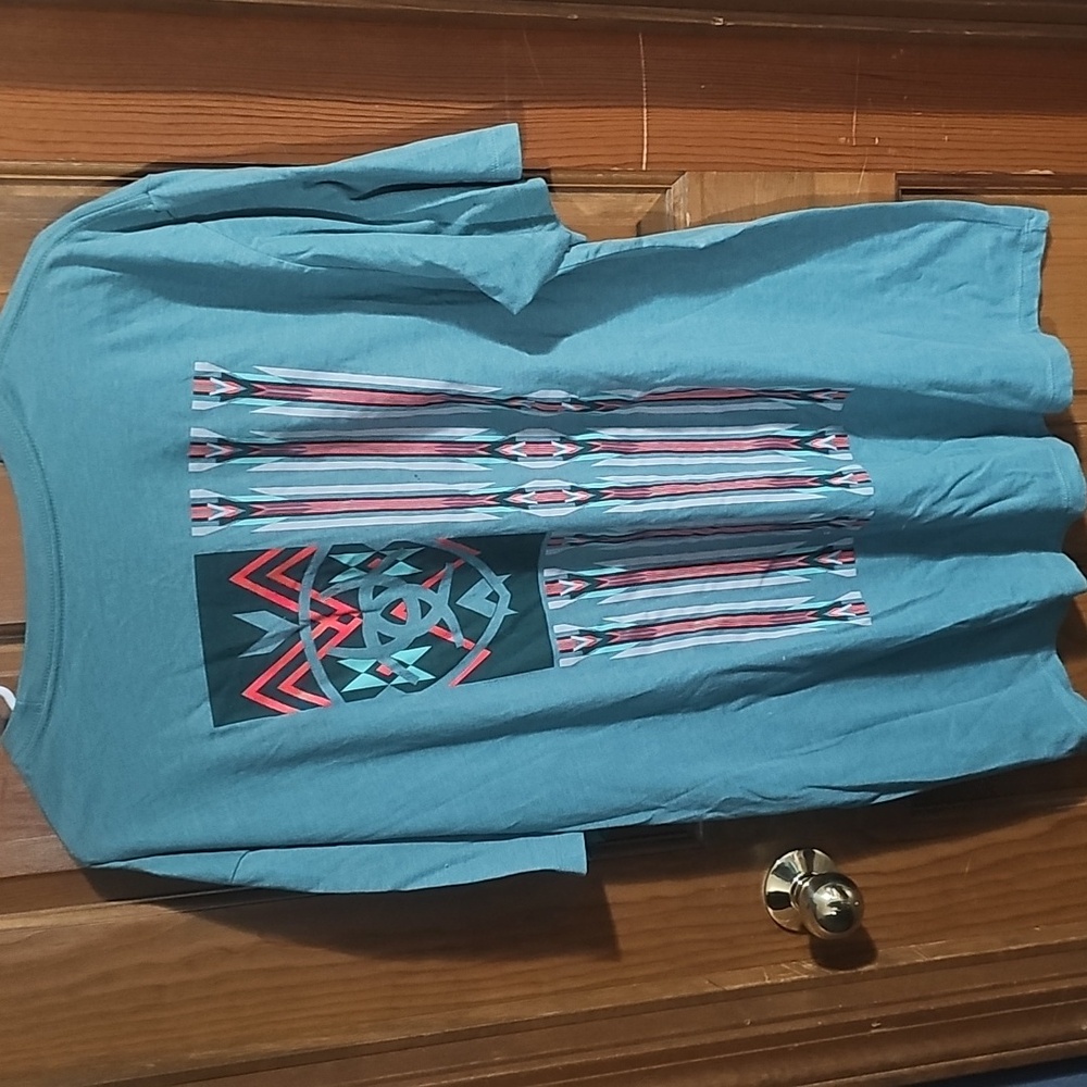 Ariat Teal and Red Graphic  Tee
